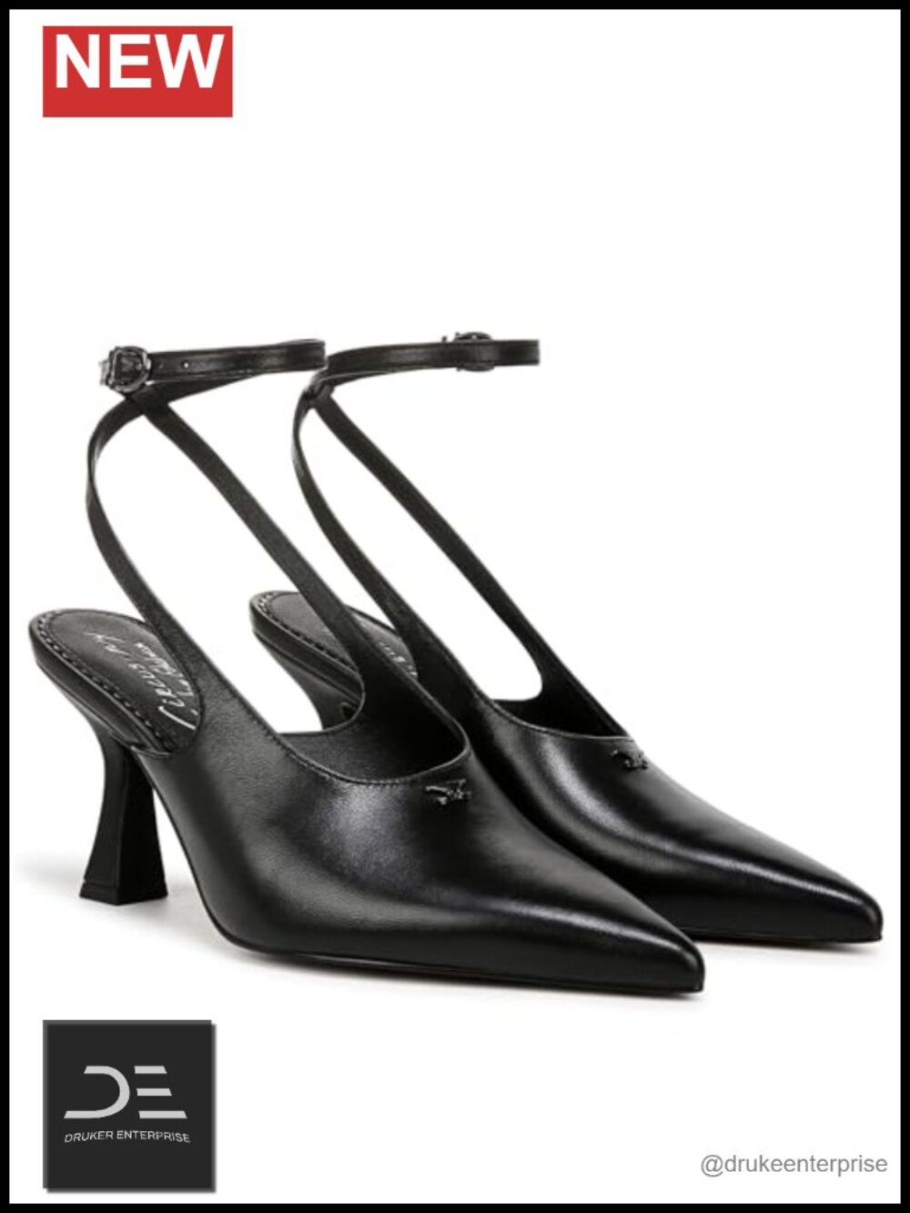 Leather Pumps with Ankle Wrap Heels 3.1 Inch Buckle